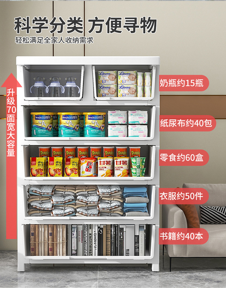 特大56/70宽多层收纳柜抽屉式塑料储物柜家用儿童衣柜整理五斗柜详情10
