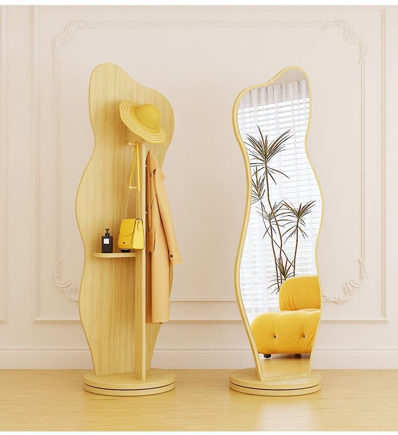 全身镜高清不变形家用旋转异形镜客厅落地网红镜立式挂衣架镜详情15