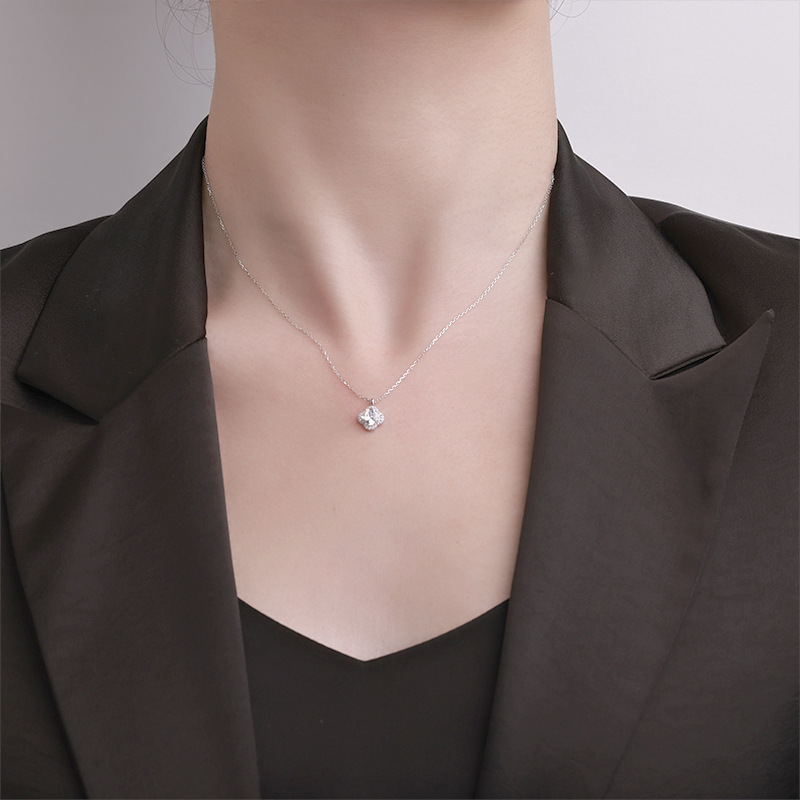 S925 All-silver Swan Kiss Heart Necklace for Women, 26 new style gourd pendant love bouquet necklace pic 30