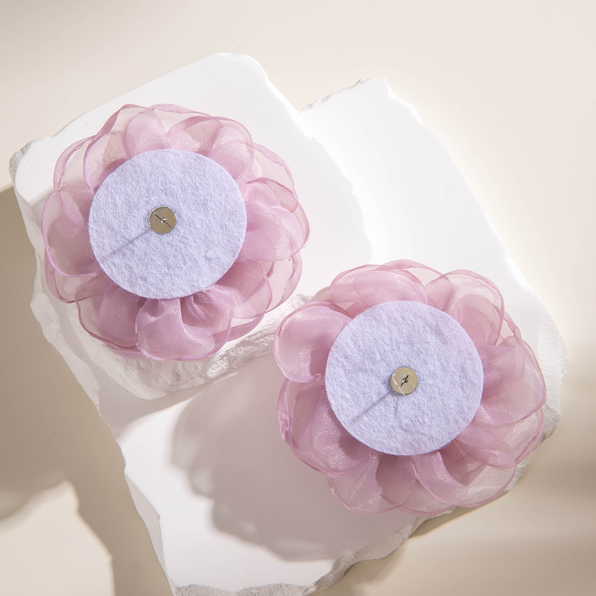 欧美跨境个性饰品紫色椭圆松石耳坠小众设计感玫瑰花朵耳环耳饰女详情31