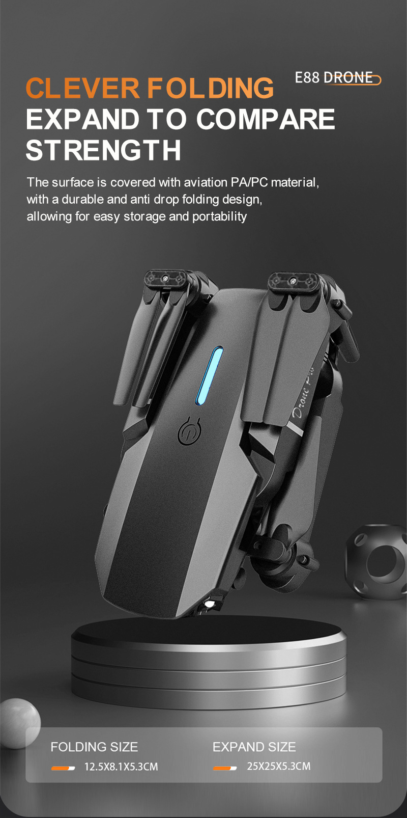 跨境E88&E99无人机遥控飞机工厂批发儿童玩具四轴飞机高清长续航详情18