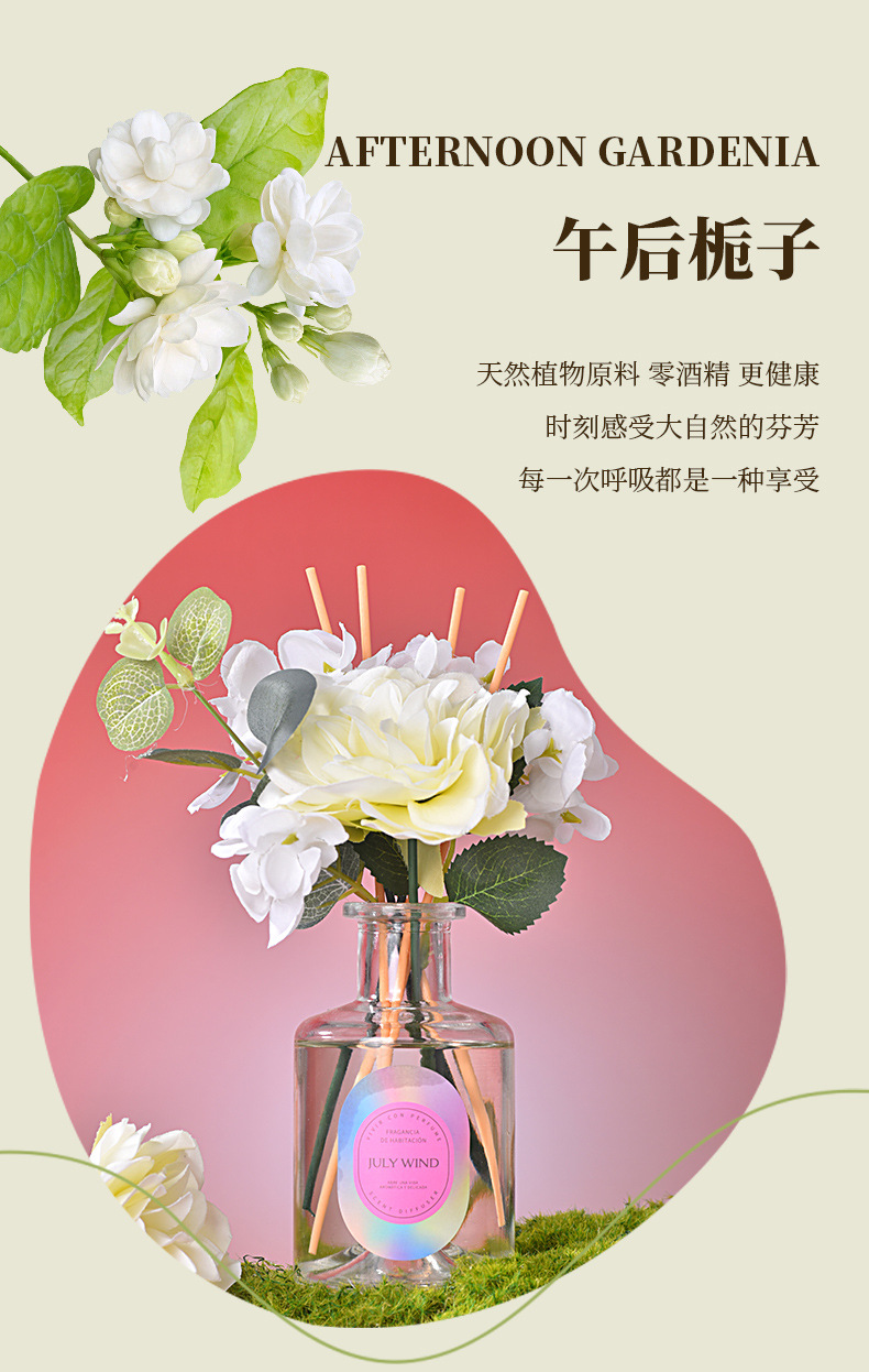 新款永生花花艺香薰家用房间卧室内持久留香栀子花香香熏精致摆件详情16