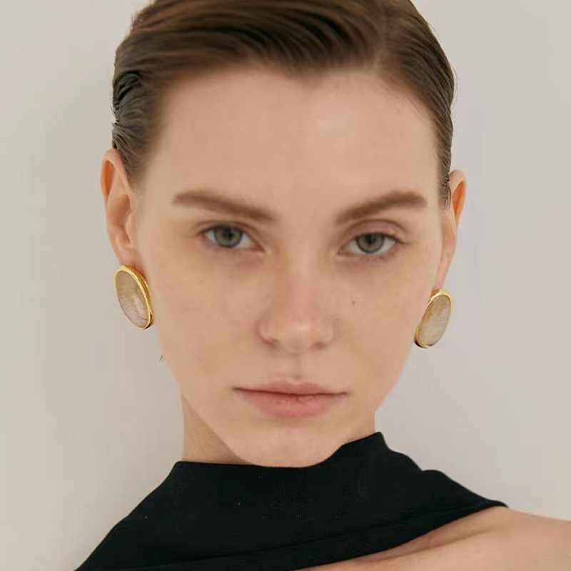 天然茶晶可调节吊坠项链铜镀真金耳钉戒指轻奢小众设计高级感项女详情4