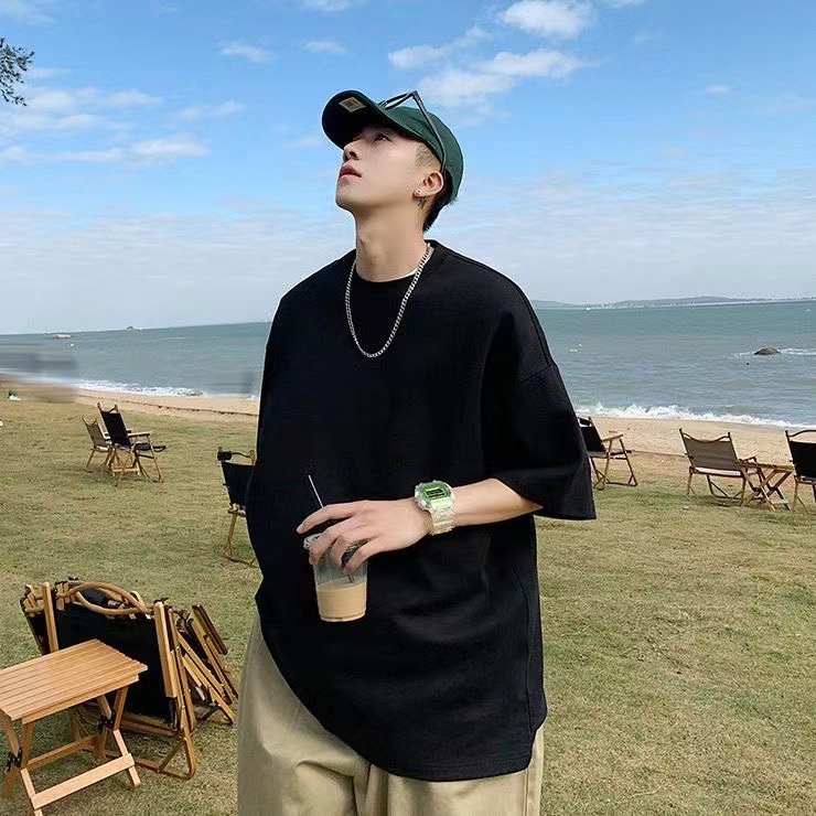 显瘦纯白色300g重磅纯棉短袖t恤夏季圆领宽松百搭打底衫男女款tee详情19