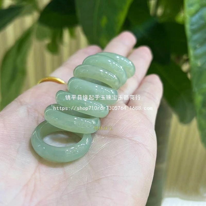 青白玉晴水指环天然老料和田玉素戒冰种玉石扳指女简约古风礼详情2