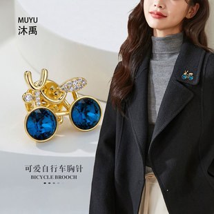 原创设计潮酷墨镜胸针轻奢日常百搭铜合金真金电镀镶锆石别针胸花详情4