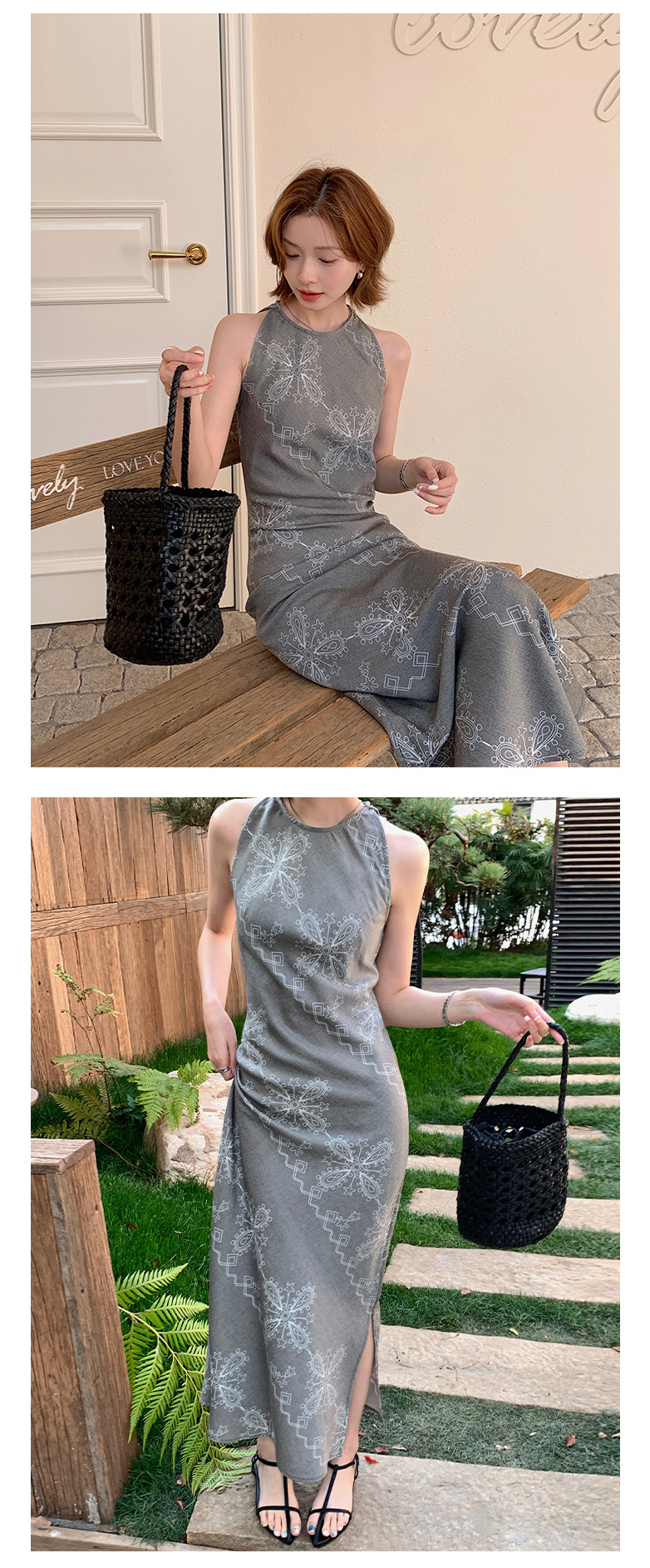 Rongtai Tencel Linen printed improved cheongsam sleeveless slimming dress for Women 2025 New style elegant A-line dress pic 17