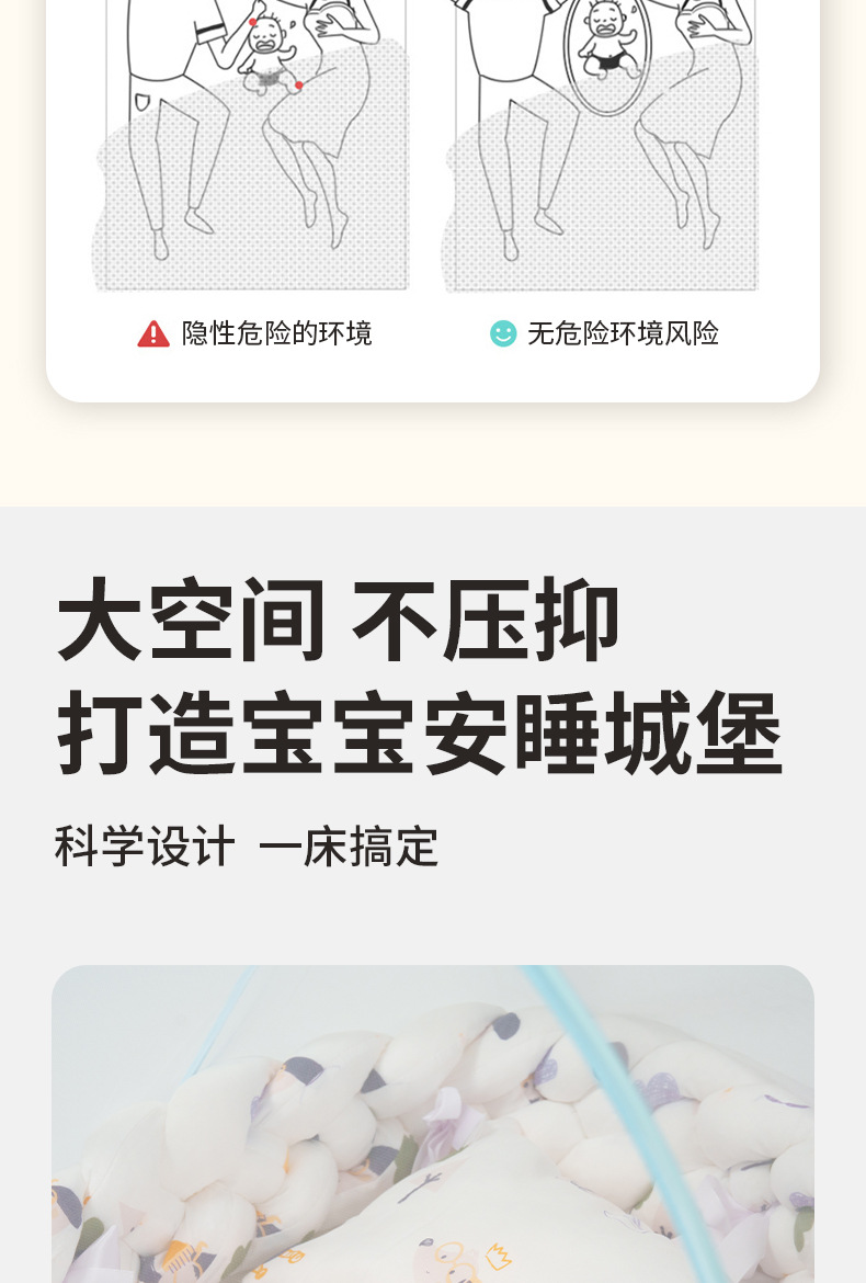 亚马逊便携式新生儿仿生睡垫床垫床中床婴儿宝宝床婴儿防蚊蚊帐详情5