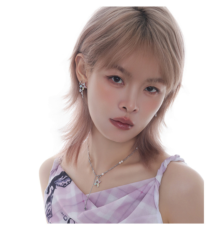 原创设计马卡龙五角星系列耳环女时尚精致个性甜酷多巴胺耳钉批发 pic 9