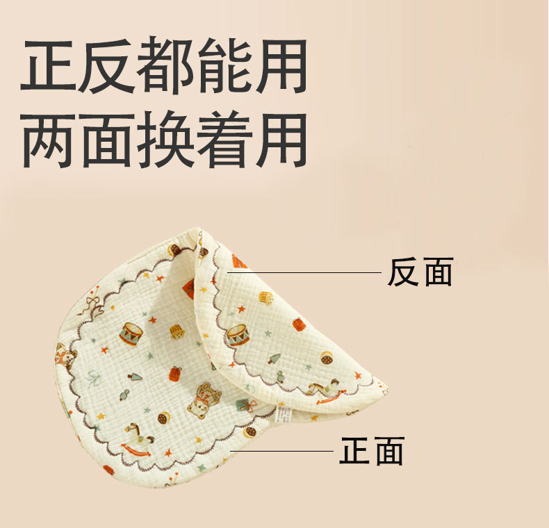 婴儿枕头新生儿定型枕儿童四季款纱布平枕0-12个月花边枕头详情5