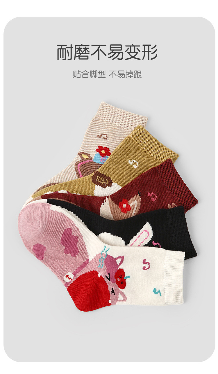 1945儿童袜批发25秋季新款薄款短袜卡通动物宝宝袜棉无骨女童袜子详情7