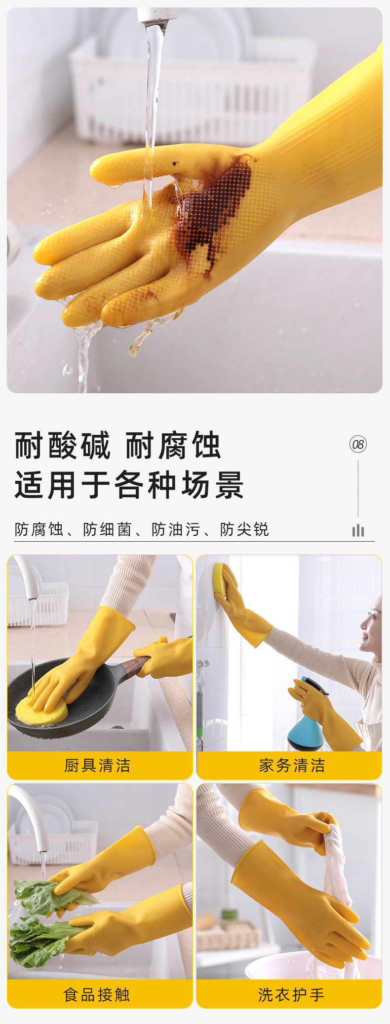 加厚牛筋橡胶手套塑乳胶耐磨洗碗家务劳保洗衣服洗车胶皮防水厨房详情8