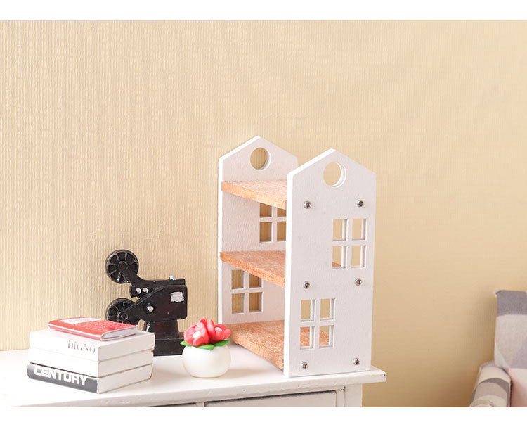 微缩食玩收纳置物架层列架子书架迷你模型1:12分ob11 dollhouse详情5