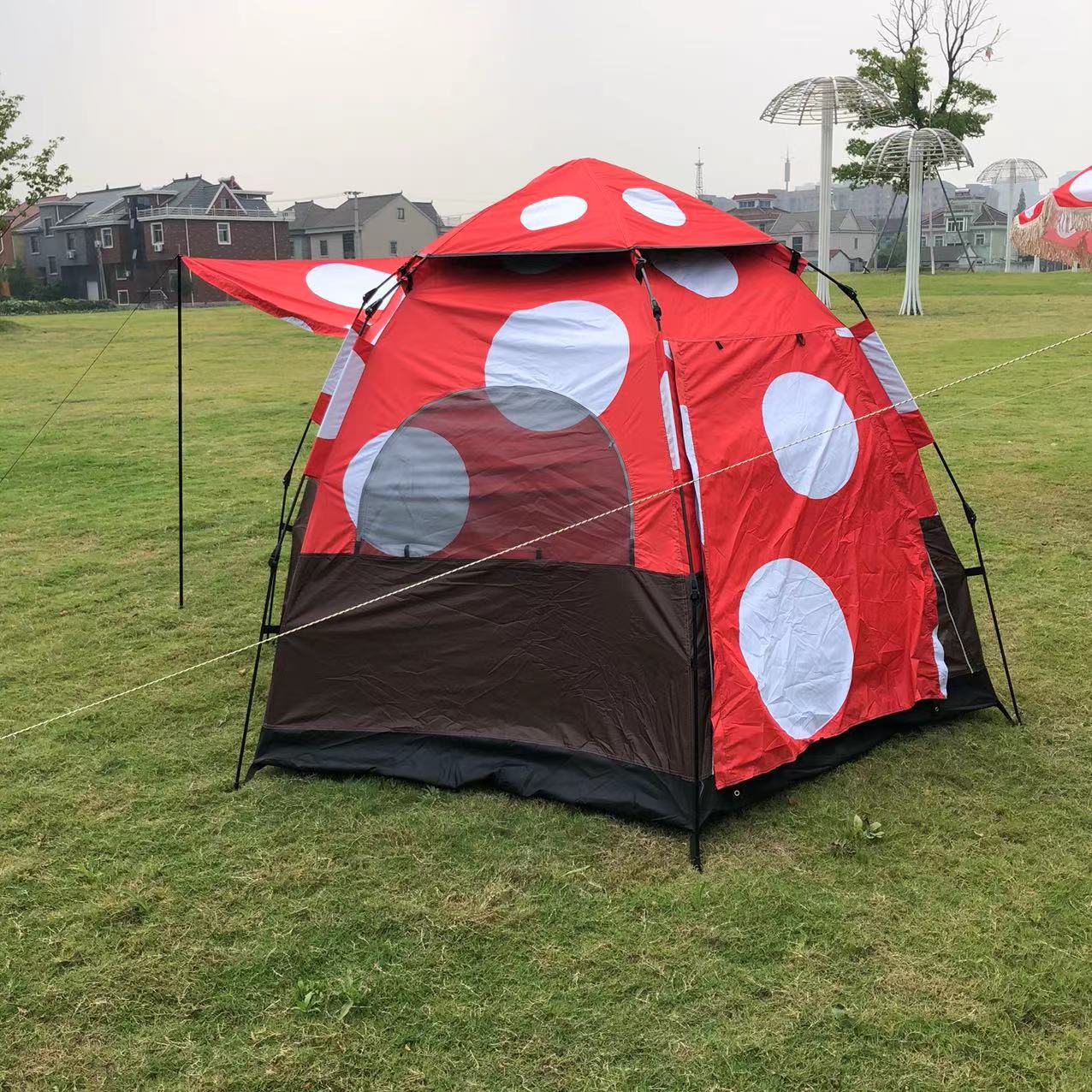 Outdoor mushroom house, hexagonal tent, canopy, sun umbrella, camping, portable folding quick-opening rainproof automatic tent pic 16