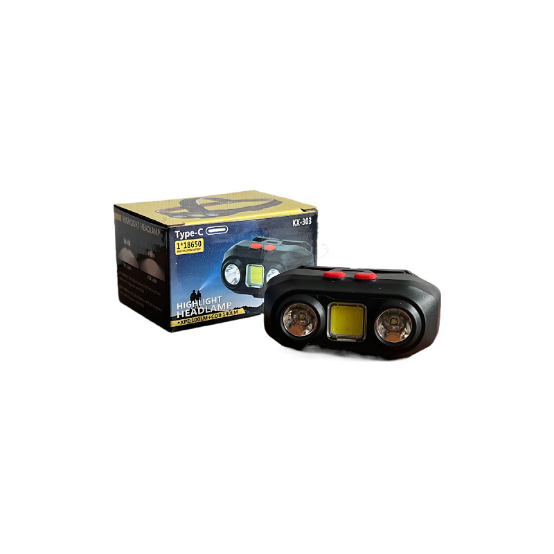 Cross-border magnetic headlamp, head-mounted lighting lamp, strong light camping and mountain climbing, USB charging, high and low beam, cob night fishing headlamp pic 3