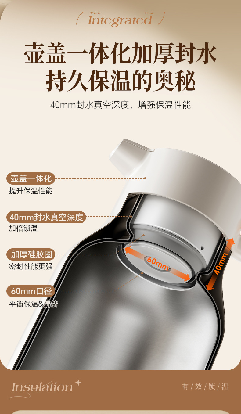 SUPOR 316L Stainless Steel thermos for household, business and office water kettles, daily necessities, cups and thermos pic 4