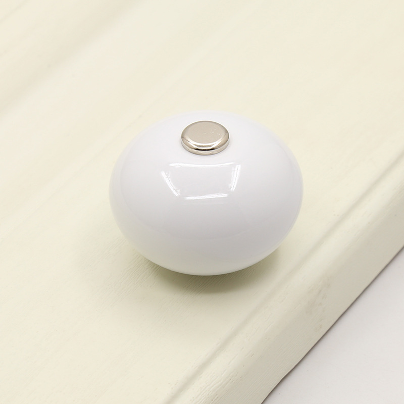 Cross-border garden cabinet door pull, handcrafted ceramic handle, copper buckle ball, round cabinet, wardrobe drawer, single-hole furniture handle pic 18