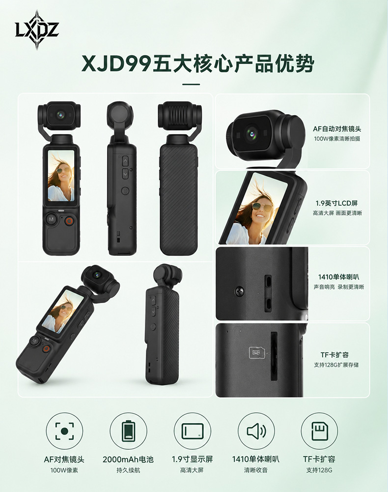 New cross-border 1080P handheld outdoor action camera, conference recorder, portable pocket cycling camera pic 6