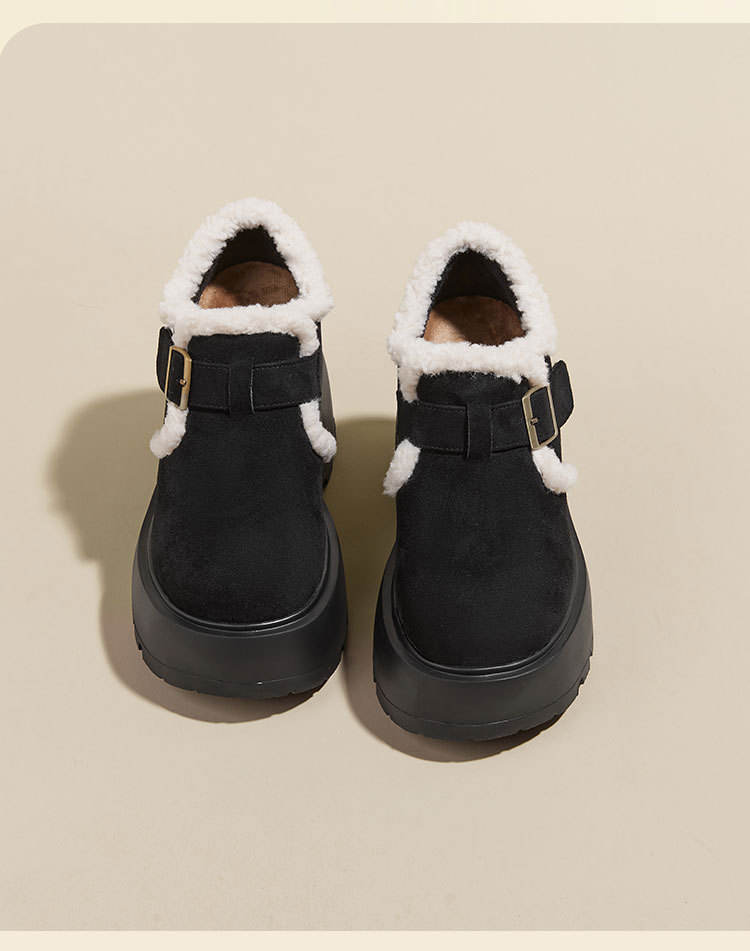 厚底勃肯鞋女2025冬新款英伦风小皮鞋加绒雪地靴10cm内增高乐福鞋详情23