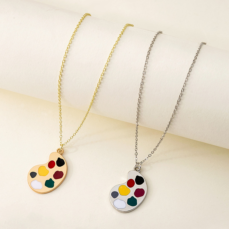 银针设计感个性趣味画笔画板耳环项链 ins复古文艺气质不对称耳钉详情20