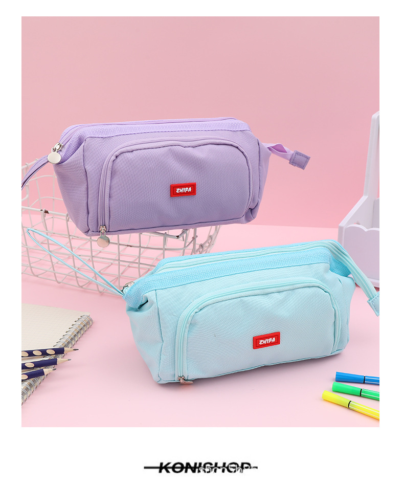 日系简约超大容量初高中生男孩女孩ins高颜值笔袋学生铅笔盒耐脏详情13