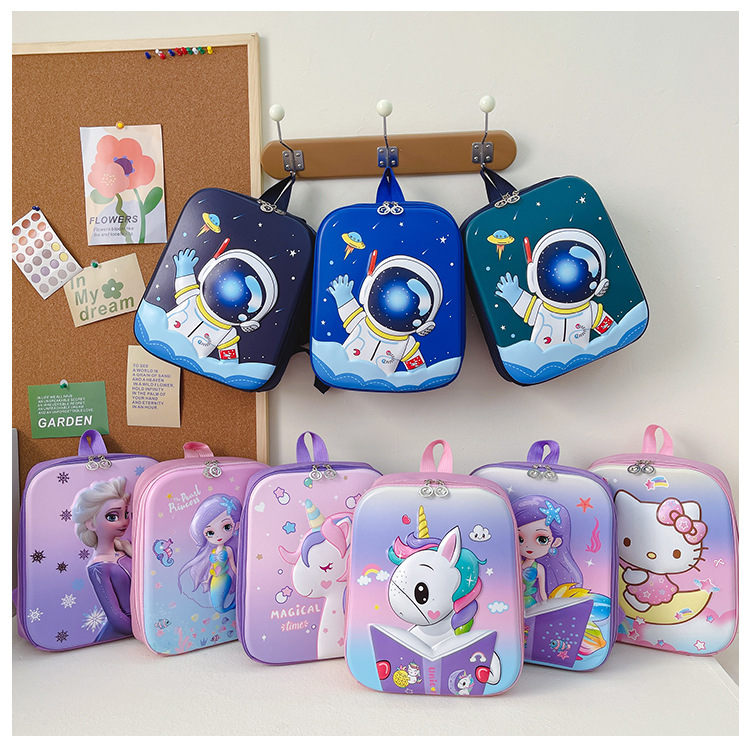 新款卡通公主书包幼儿园宝宝3D立体硬壳双肩包轻便儿童可爱小背包详情17