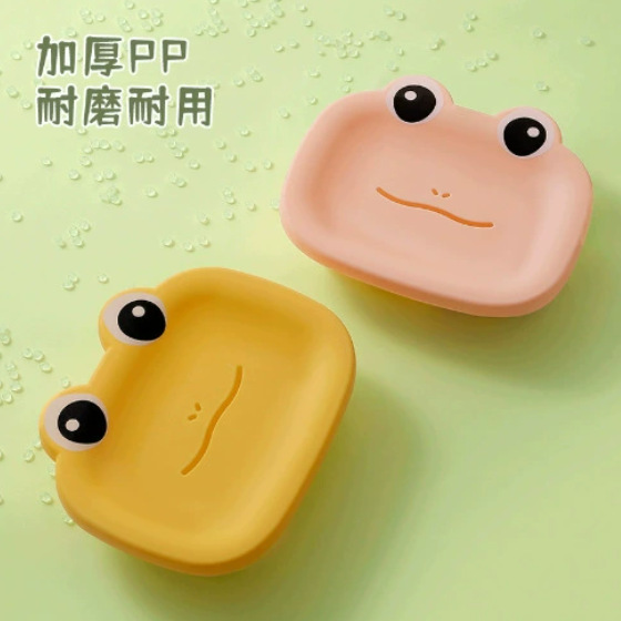 可爱卡通肥皂盒可爱猫咪青蛙肥皂盒创意肥皂支架可沥水浴室香皂盒详情5