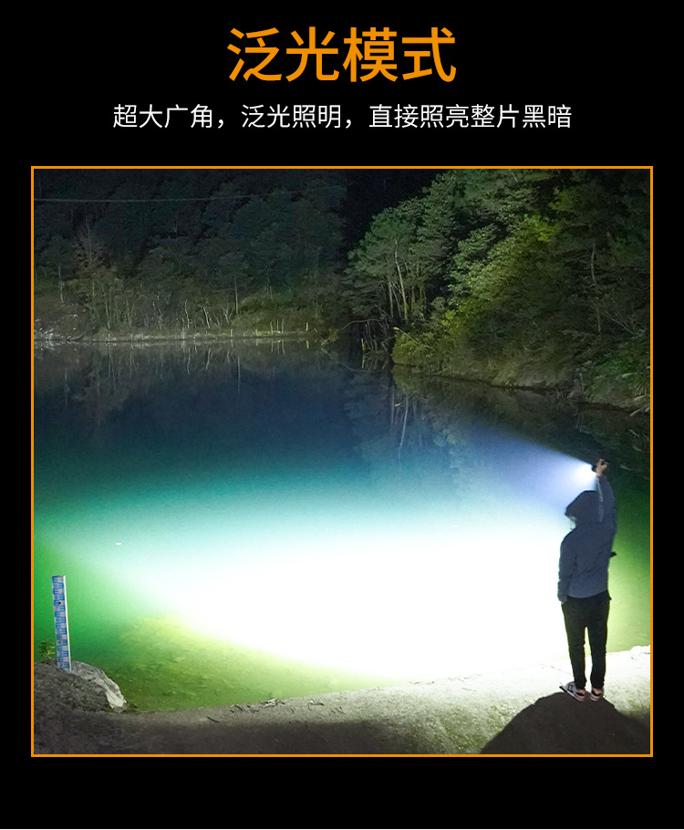 跨境新款苍龙白激光LED照明手电筒充电变焦户外远射大功率超亮强详情10