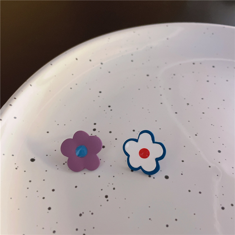 S925 Summer Hyuna style soft girl Fresh lacquered oil Drop petal earrings and stud earrings Trendy ins Niche Versatile earrings pic 14