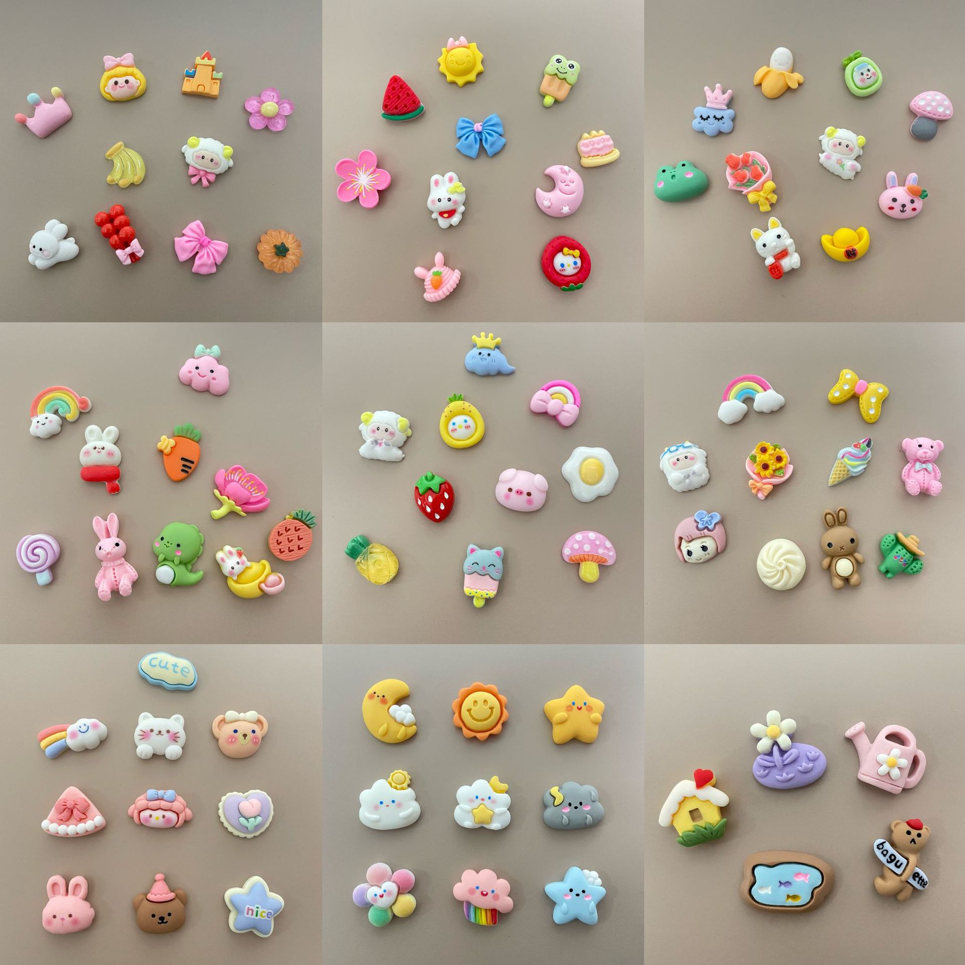 可爱卡通奶油胶树脂配件饰品配件发夹diy配件 咕卡配件创意贴片详情2