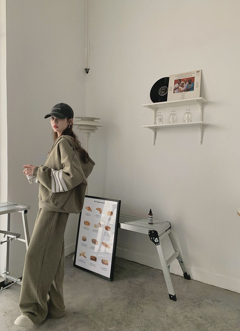 加厚运动套装女春秋冬款韩版学生宽松时尚跑步休闲两件套卫衣连帽详情7