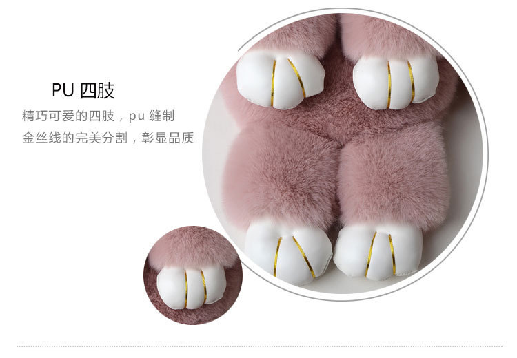 A plush chain rabbit bag for women, a single-shoulder crossbody bag imitating rex rabbit fur, a plush single-shoulder bag pic 10