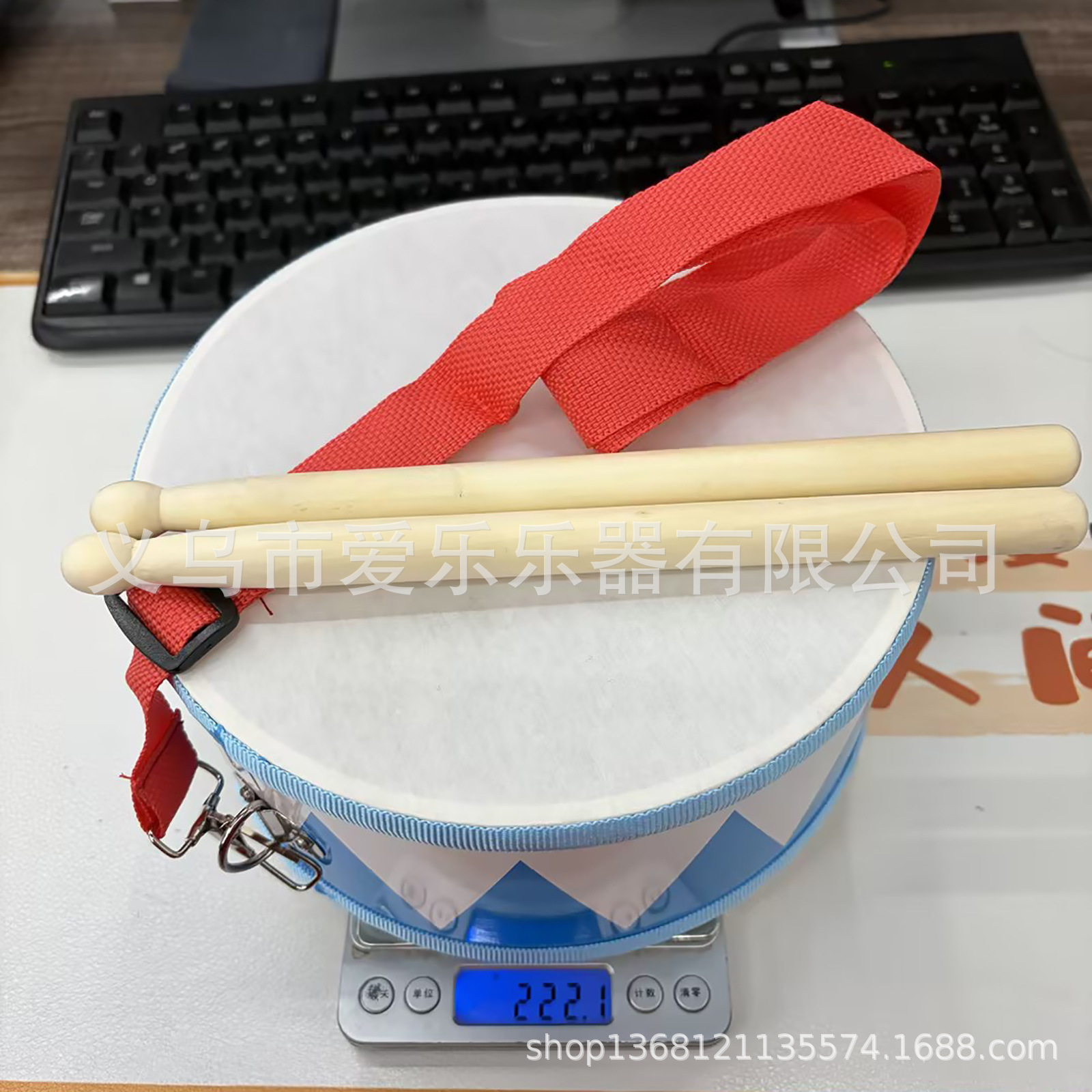 实木小战鼓幼儿园打击乐器双面鼓儿童教具手拍鼓表演小军鼓厂家详情4