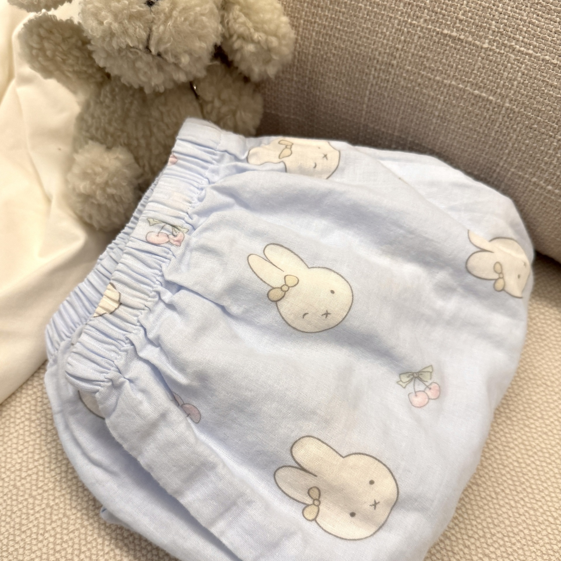 Class A all-cotton double-layer yarn round-neck pajamas, short sleeves, long sleeves, shorts, long pants, postpartum home wear set, cartoon breathable pic 8