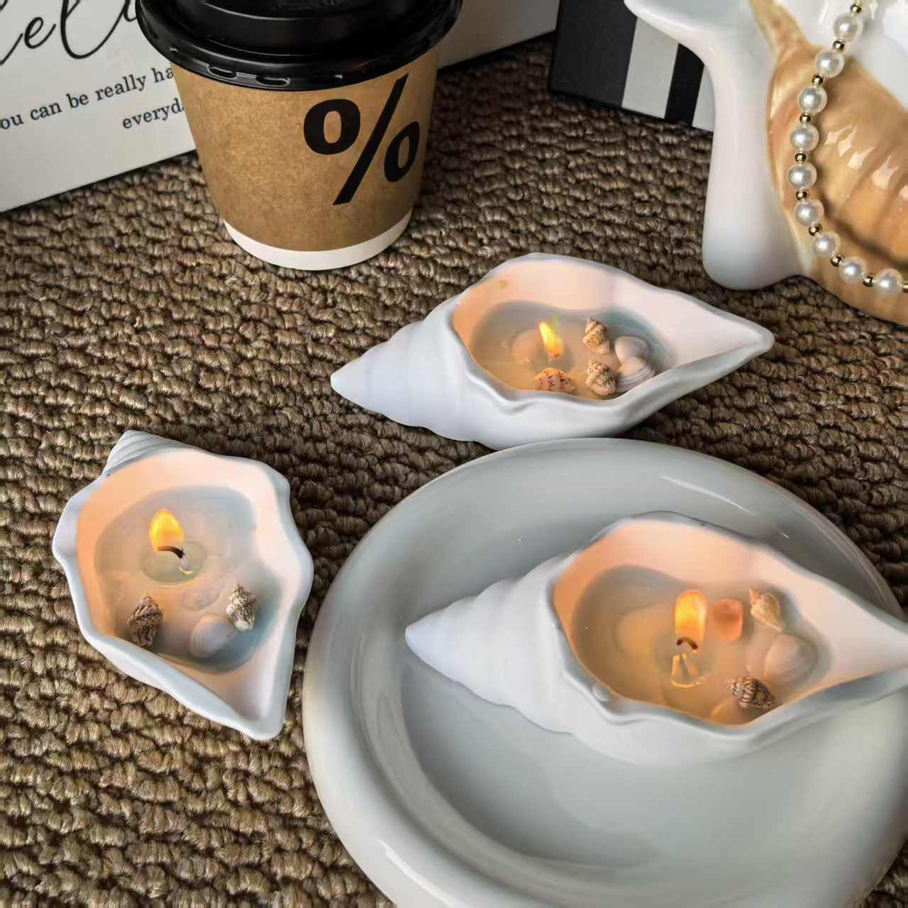 植物蜡海螺香薰蜡烛摆件 星辰大海海螺香薰蜡烛婚礼伴手礼装饰详情3