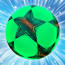 Wholesale of cross-border fluorescent reflective luminous footballs, No. 4 and No. 5 PU machine-sewn training luminous footballs pic 9