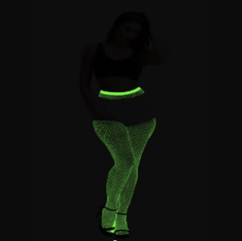 夜光渔网袜黑暗发光丝袜反光镂空性感情趣连裤袜夜店荧光袜夜光袜详情6