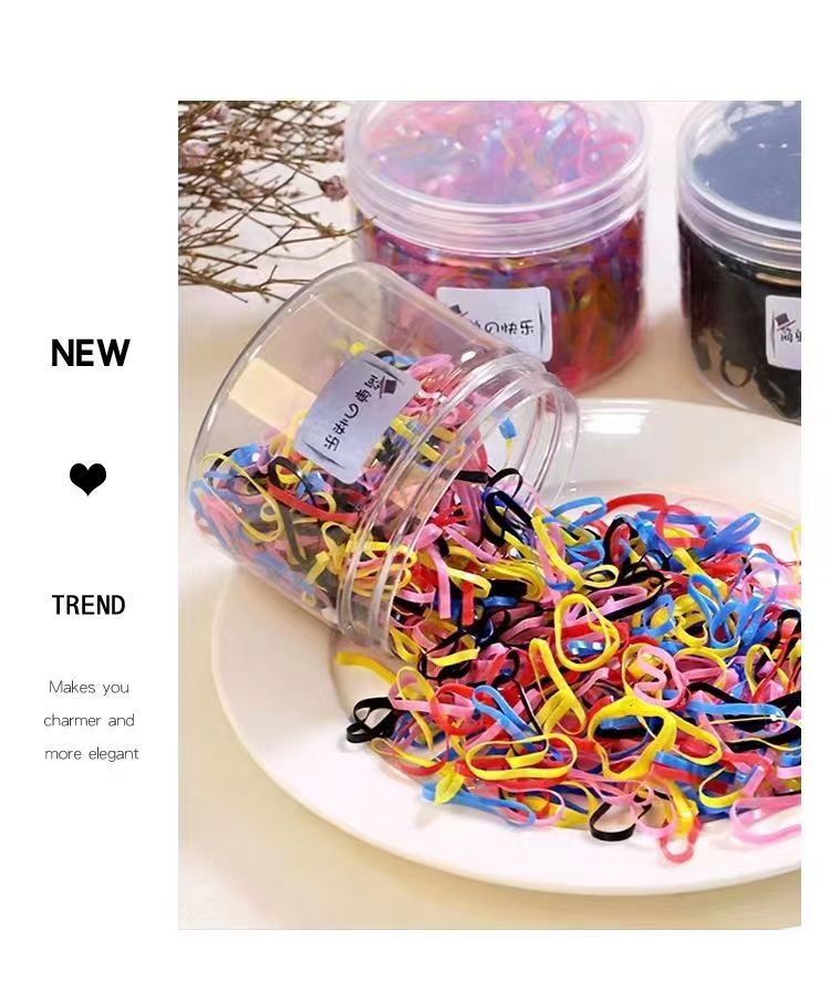 The small rubber band is highly elastic and durable. It is a disposable rubber band for children and little girls to tie their hair. It is also a black small rubber band hair band pic 10