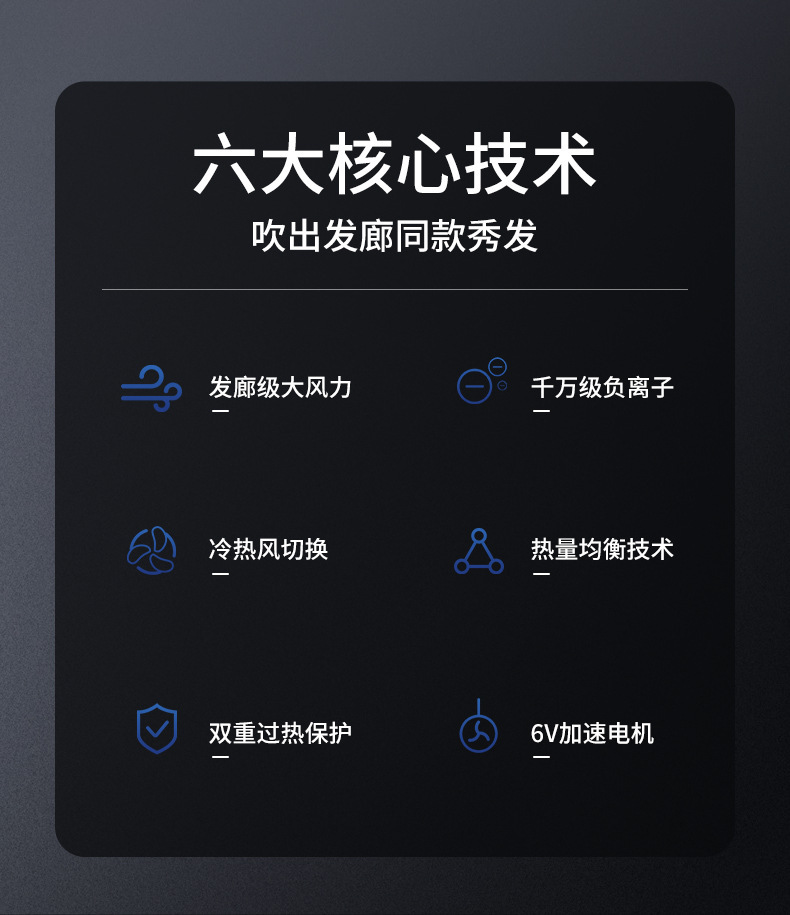 大筒吹风机家用电吹风大风力发廊理发店大功率负离子护发速干筒详情17