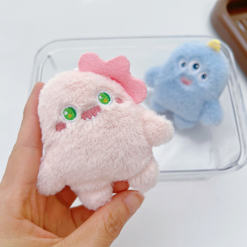 ins可爱卡通毛怪胸针毛绒小怪兽书包钥匙配饰玩偶diy围巾手工辅料详情4