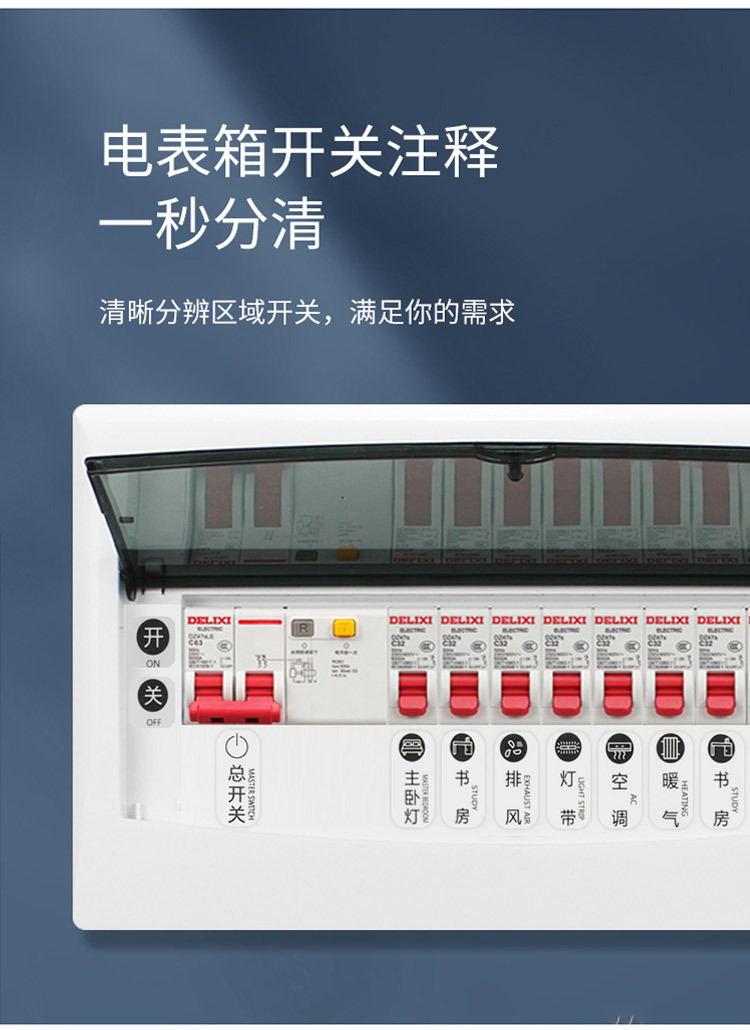开关标识贴定制夜光家用灯标识贴纸配电箱标签贴插座面板指示墙贴详情9