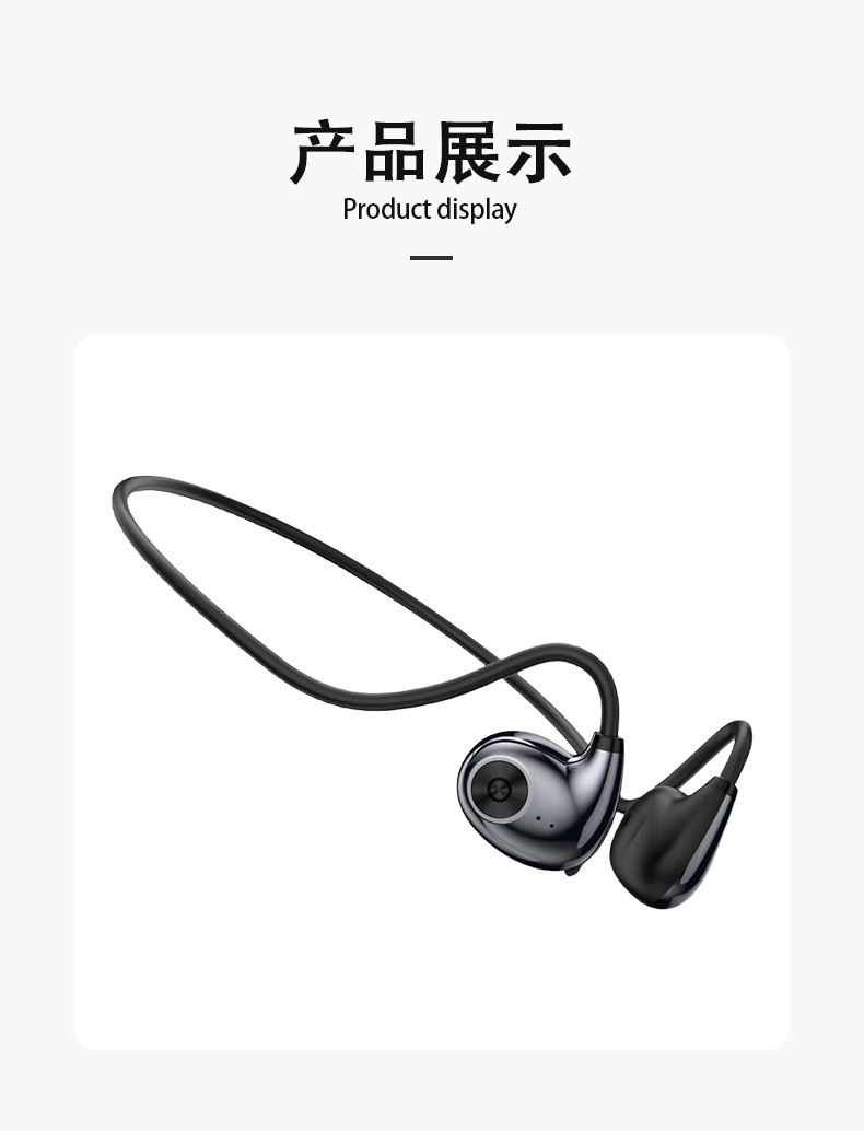 AI voice translation headphones, true bone conduction sports Bluetooth headphones, no sound leakage, no in-ear sound, rear wrap wireless noise cancellation pic 8
