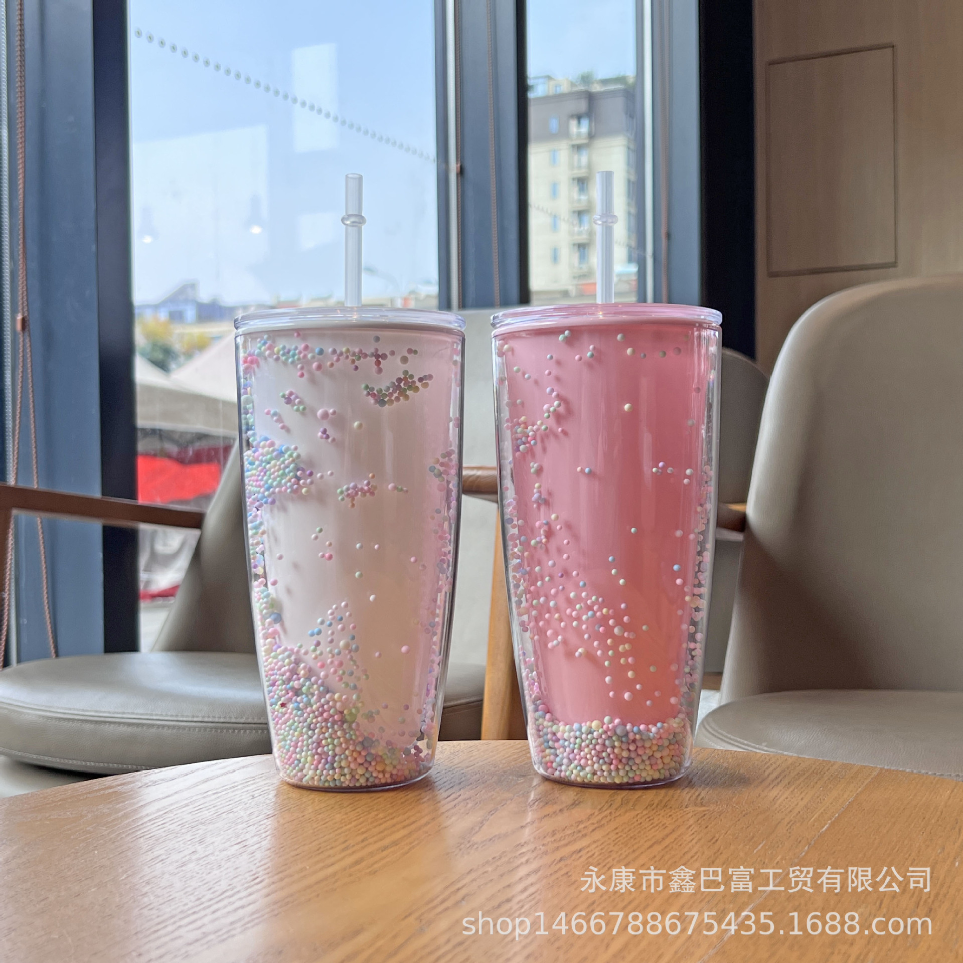 跨境爆款网红奶茶杯双层塑料水杯高颜值吸管杯大容量女神杯子批发详情24