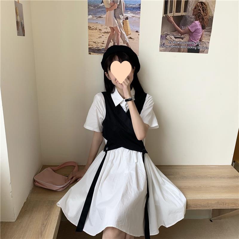 2024新款衬衫裙气质赫本风工装裙法式复古连衣裙收腰显瘦裙子女夏详情23