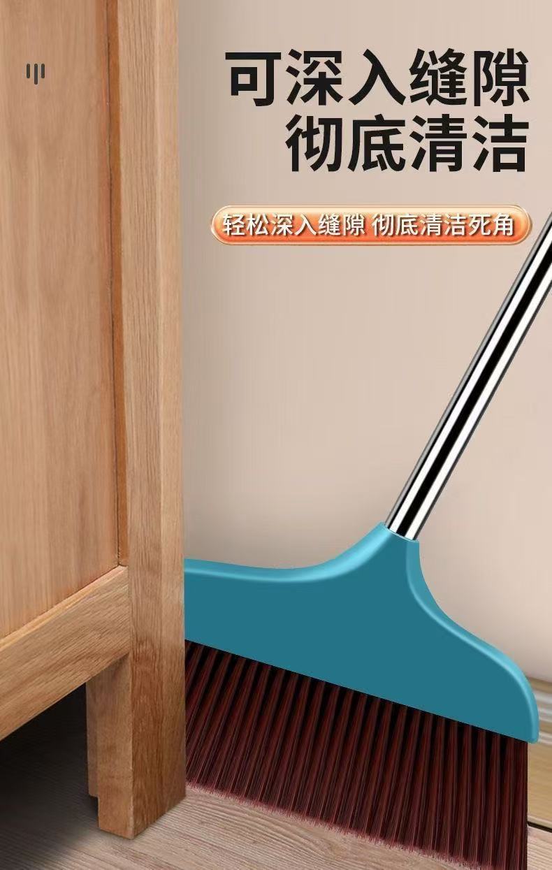 40CM large broom, high-end soft-bristled household indoor broom, long handle, enlarged and thickened, durable large broom pic 9