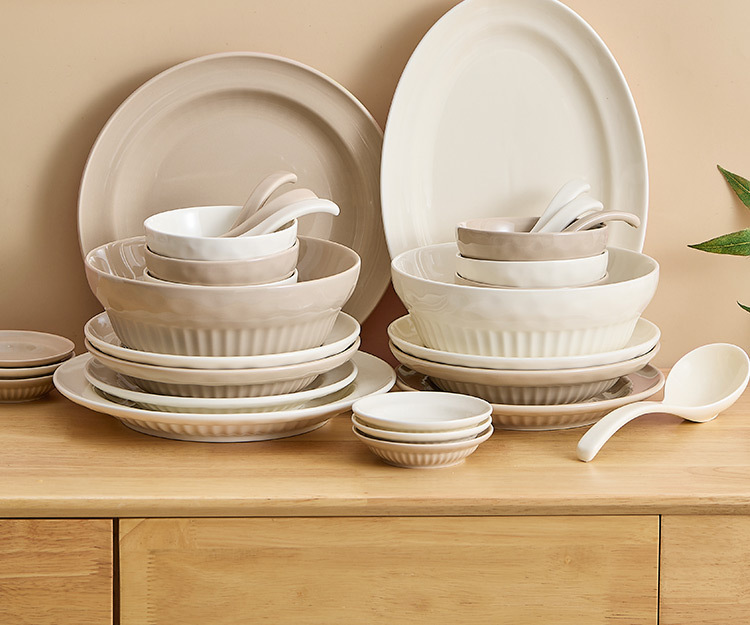 Yogurt cream-style tableware, high-end bowl and plate set, home bowl and chopsticks combination, ceramic rice bowl, soup bowl, vegetable plate pic 6