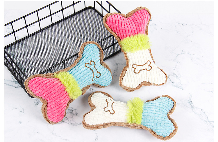Venta directa de fábrica mascotas voz molar mordedura resistente gato perro peluche artículos de juguete de grano de maíz hueso estilo pic 16