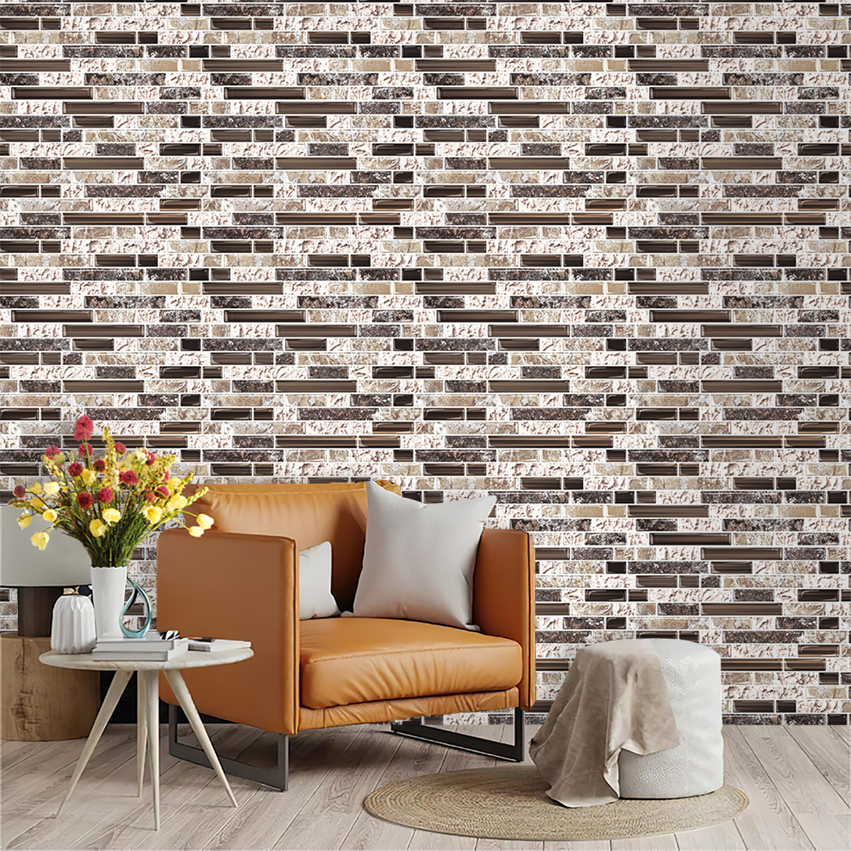 跨境仿格栅木条纹3d立体自粘墙贴防水加厚背景墙装饰壁纸家装定制详情18