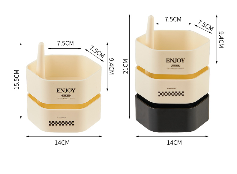 Cream-style rotating jewelry storage box, multi-layer necklace, stud earrings, bracelet, shelf, compartmented desktop jewelry box pic 2