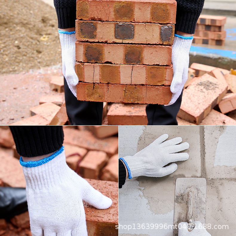 Wholesale of labor protection gloves, 600G to 750g, bleached ten-needle anti-slip, wear-resistant and protective pvc dot-coated gloves factory pic 20